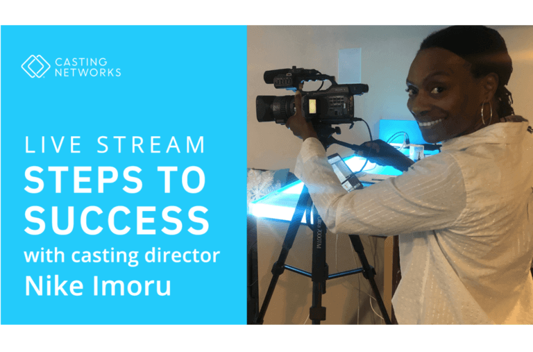 Flyer for the Casting Networks Live Stream with Casting Director Nike Imoru
