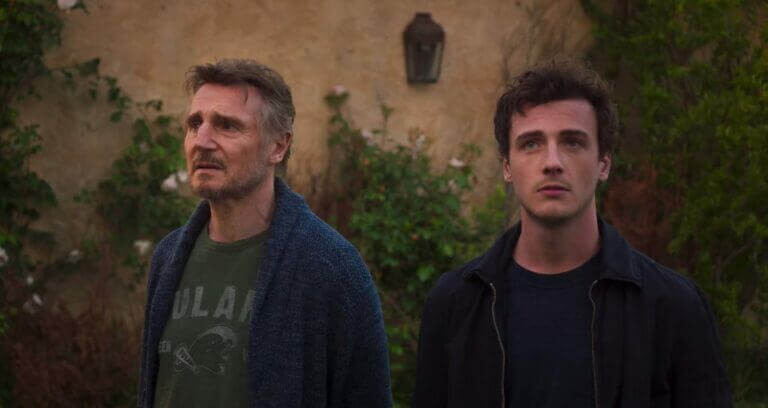 Liam Neeson and Acting Up guest Michael Richardson in "Made in Italy."