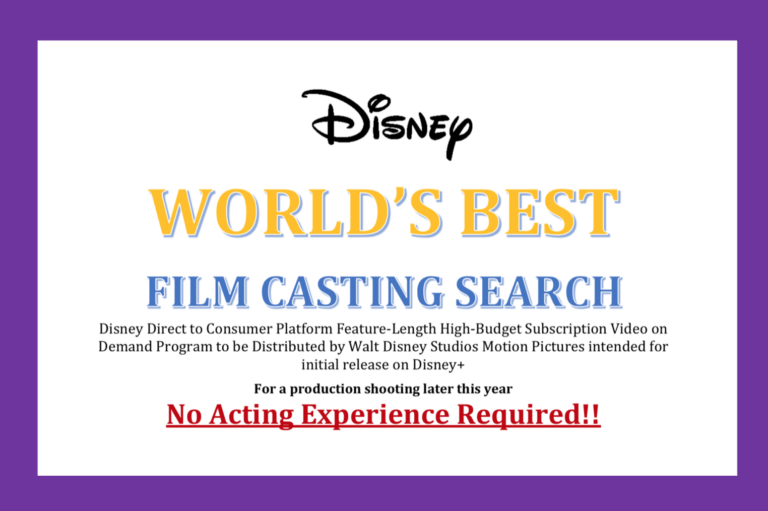 Disney auditions have been launched for the film "World's Best. Here's your chance to know what Disney casting and Disney channel auditions are like.